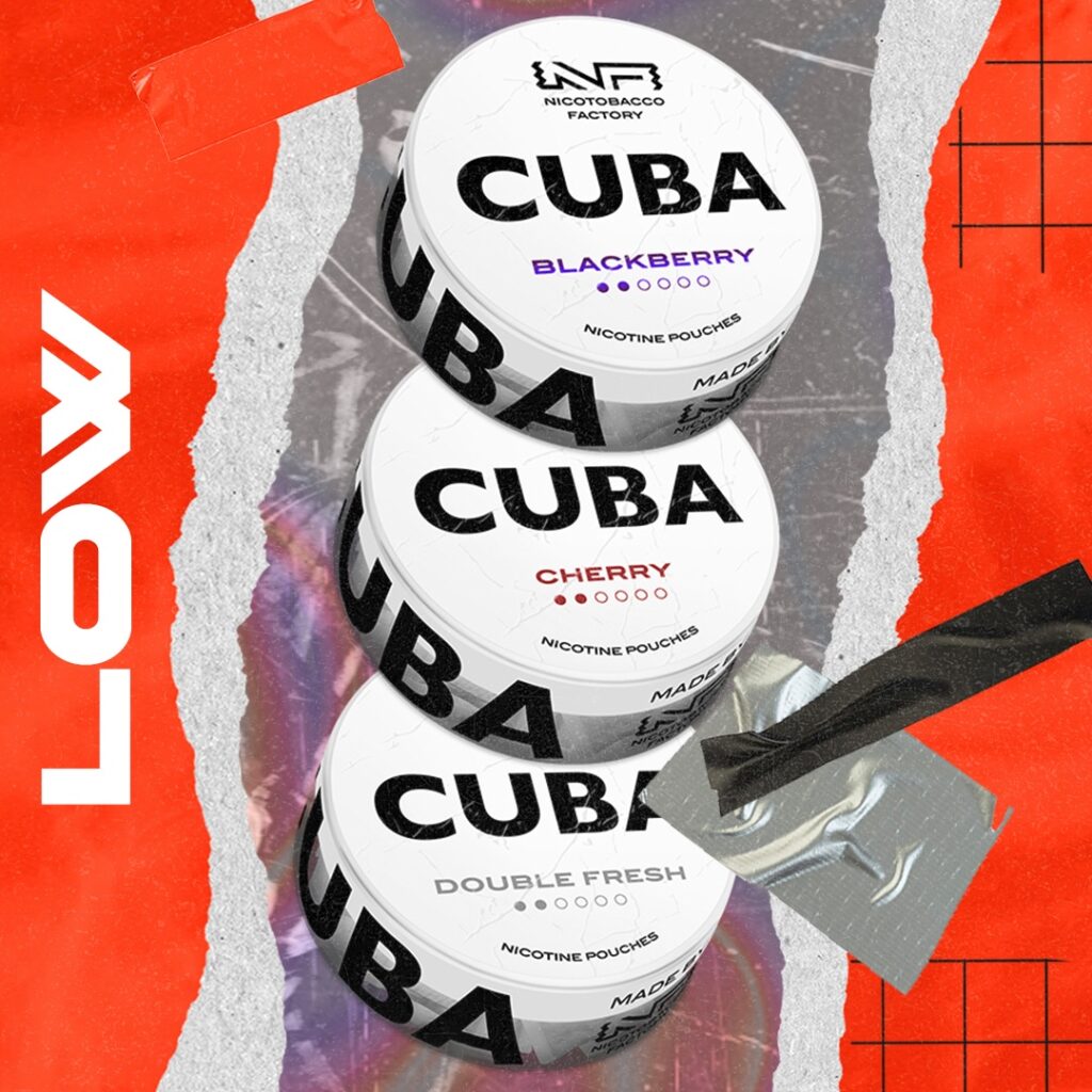 CUBA White Low line nicotine pouches & snus