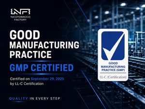 Nicotobacco Factory receives GMP Certification for nicotine pouch production